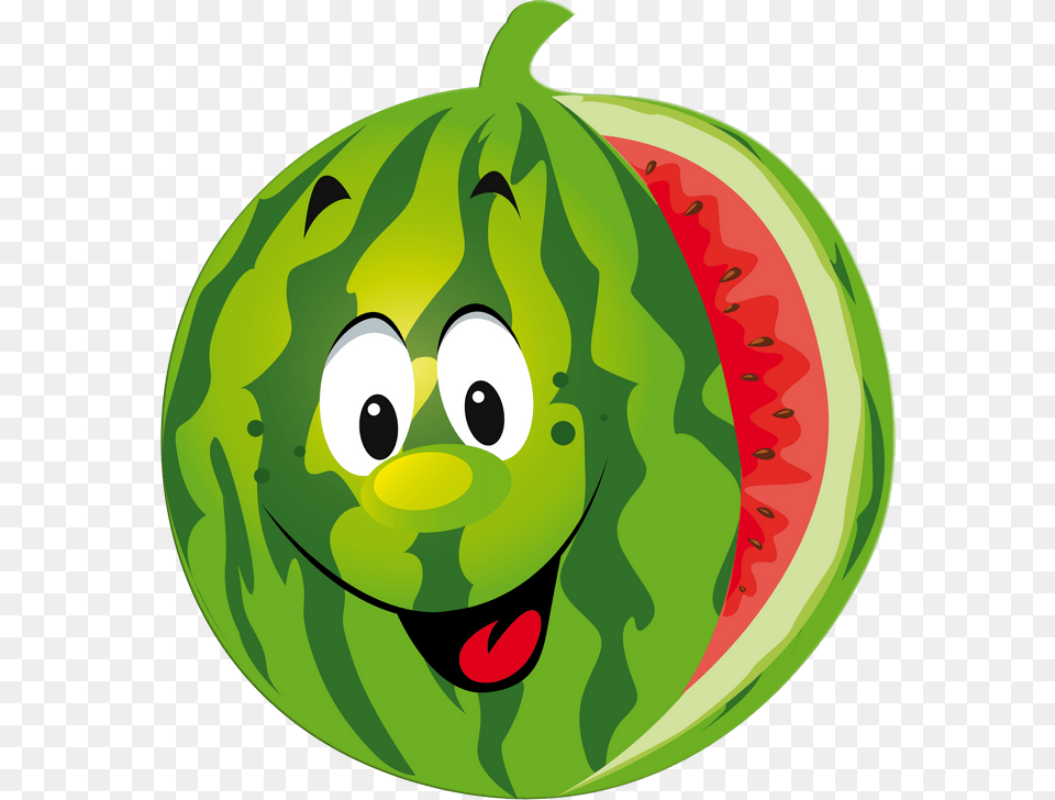 At Getdrawings Com For Personal Use Watermelon With Face Clipart, Food, Fruit, Melon, Plant Free Png