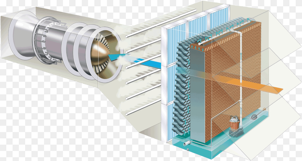 At Series Turbidek Turbine Inlet Air Cooling Systems, Cad Diagram, Diagram, Coil, Machine Free Png