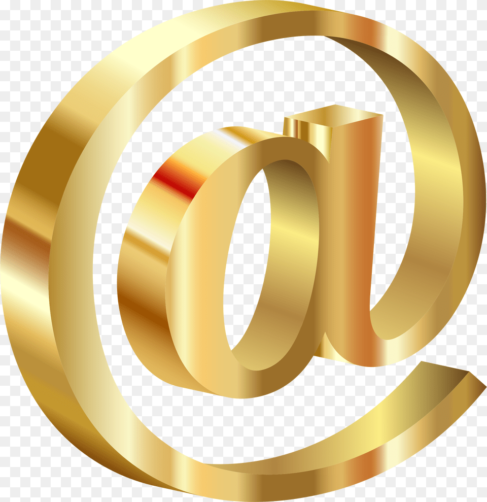 At Sign, Gold, Text, Disk Free Png Download