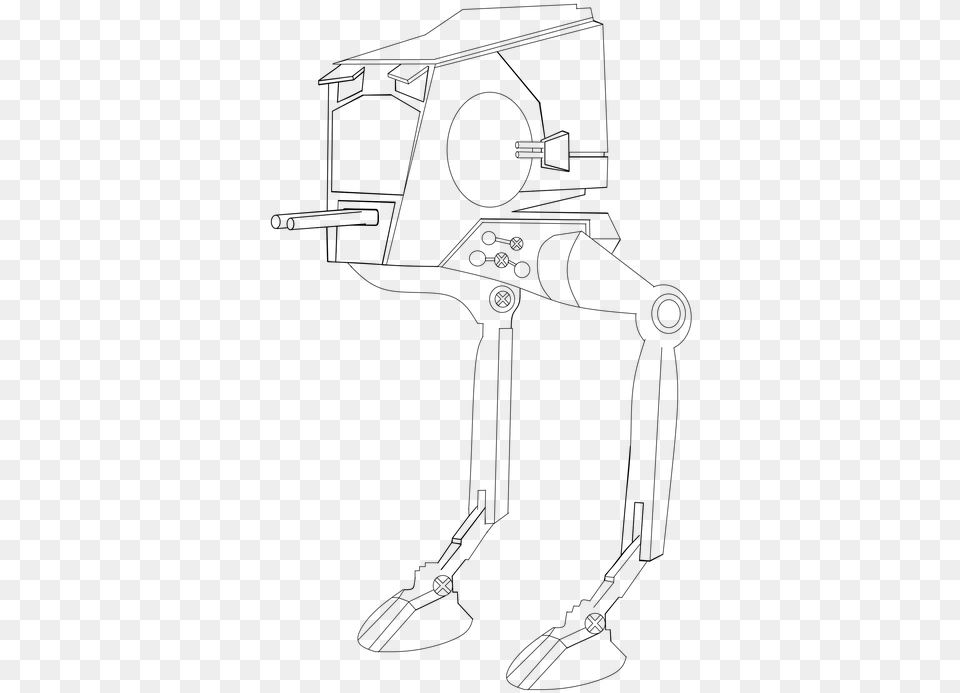 At St Fight Battle Runner A Weapon Of War Robotics Star Wars At St Coloring Pages, Gray Free Transparent Png