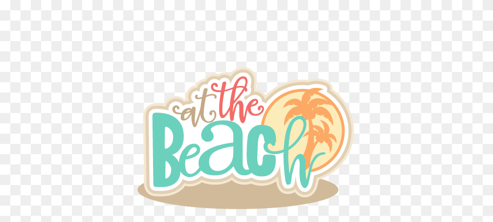 At The Beach Title For Scrapbooking Silhouette Cut, Sticker, Dynamite, Weapon, Cream Png
