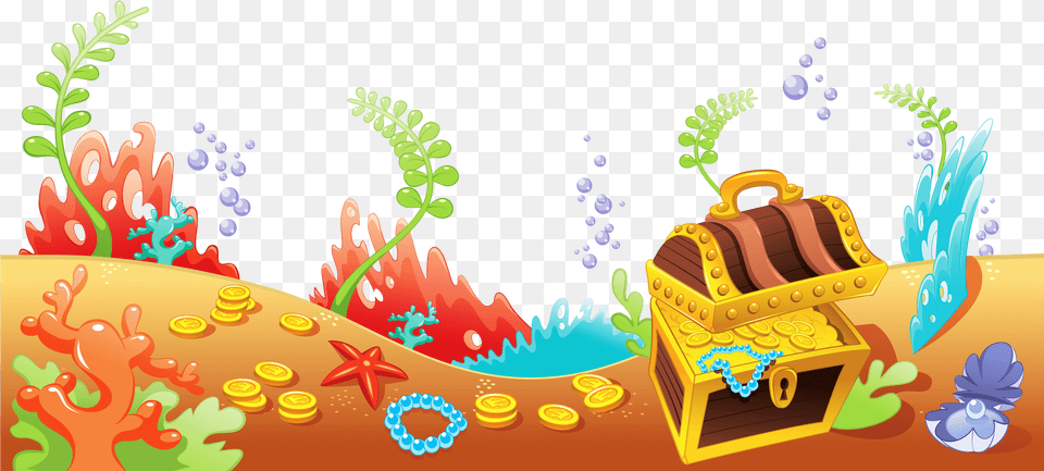 At The Bottom Of The Ocean Under Sea Clipart, Art, Graphics, Treasure, Bulldozer Png Image