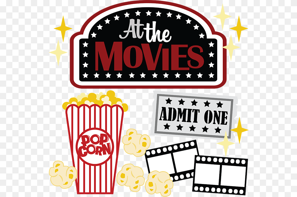 At The Movies Svg Scrapbook Files Movie Svg File For Clip Art Movie Popcorn, Advertisement, Food, Poster, Circus Png Image