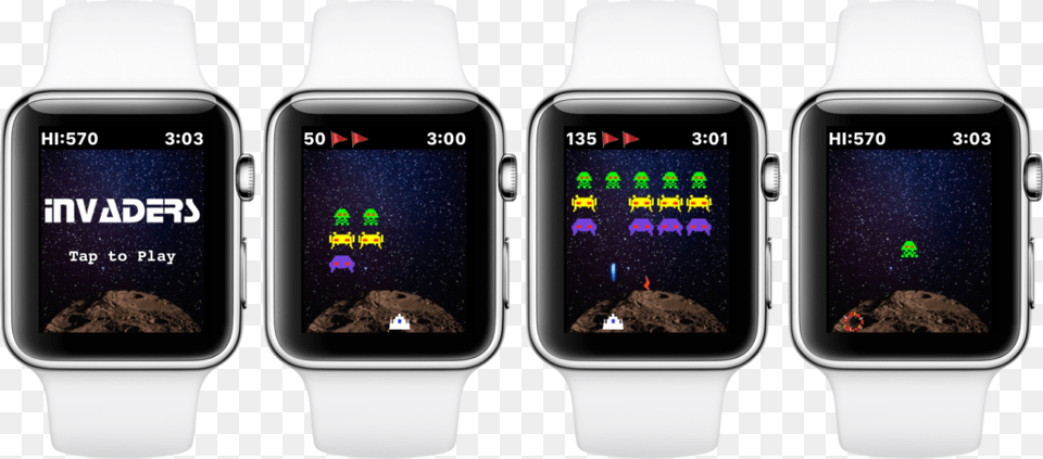 At The Same Time You39re Shooting At The Invaders They Apple Watch 42 Mm Steel White Smartwatch, Wristwatch, Arm, Body Part, Person Free Png Download