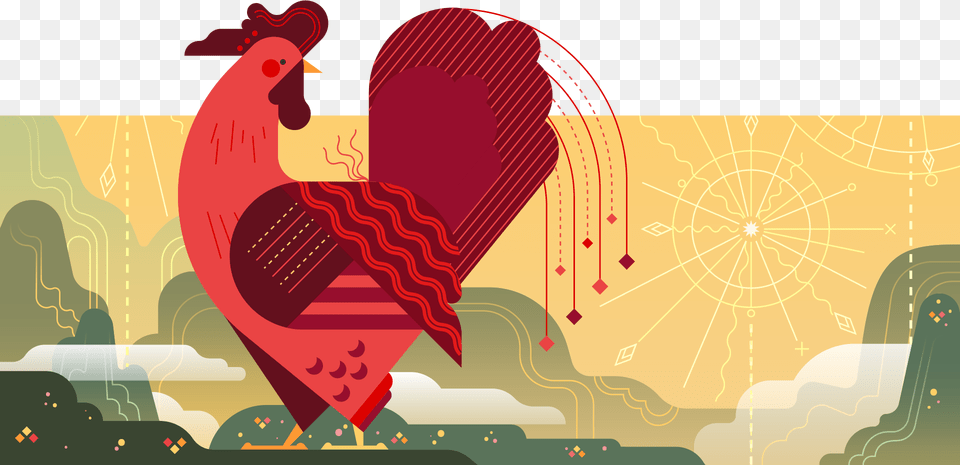 At Uber We39re Passionate About Art And Design Year Of Rooster Gif, Graphics, Animal, Bird Png