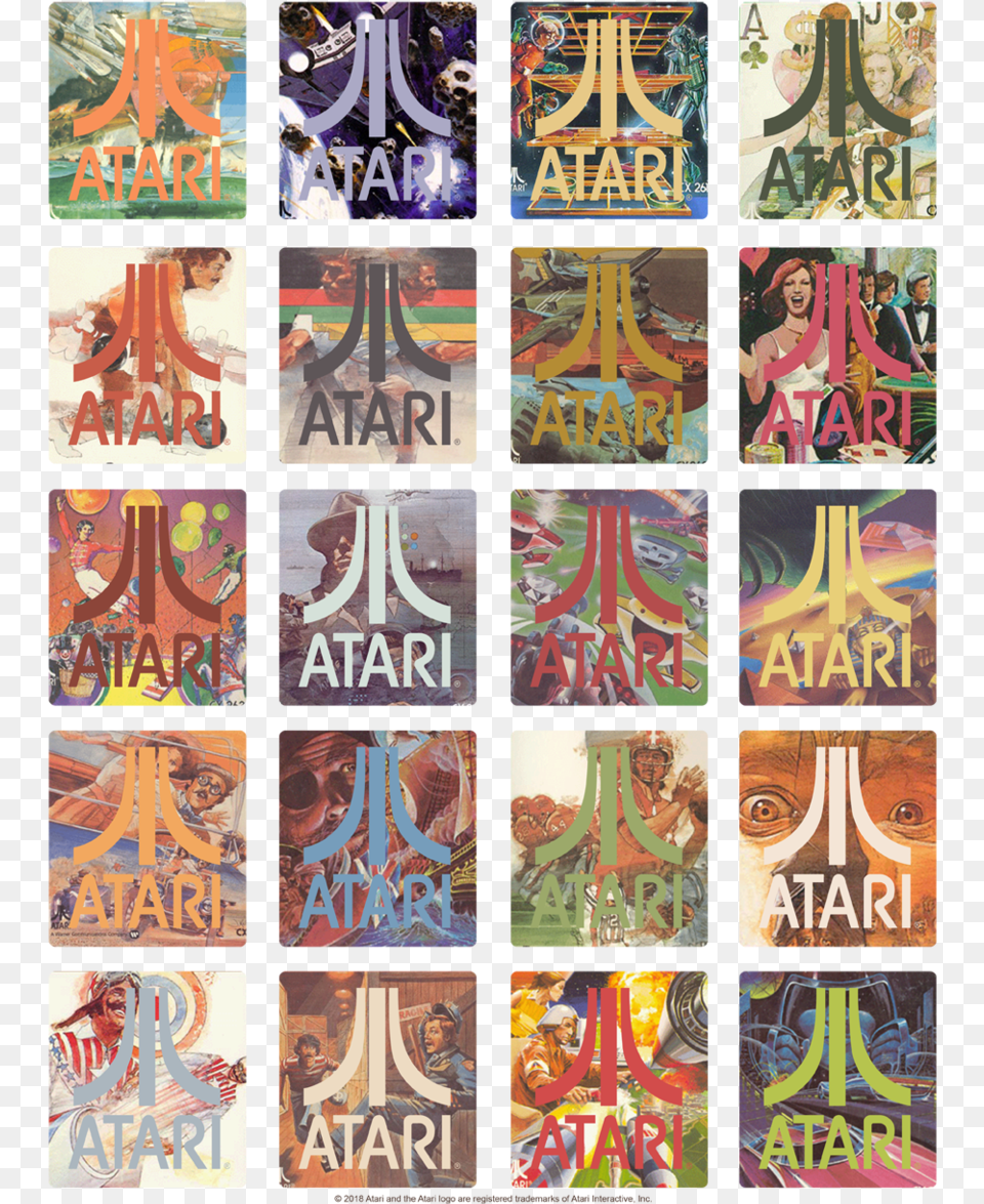 Atari 20 Games Menquots Long Sleeve T Shirt Atari, Art, Collage, Book, Publication Png