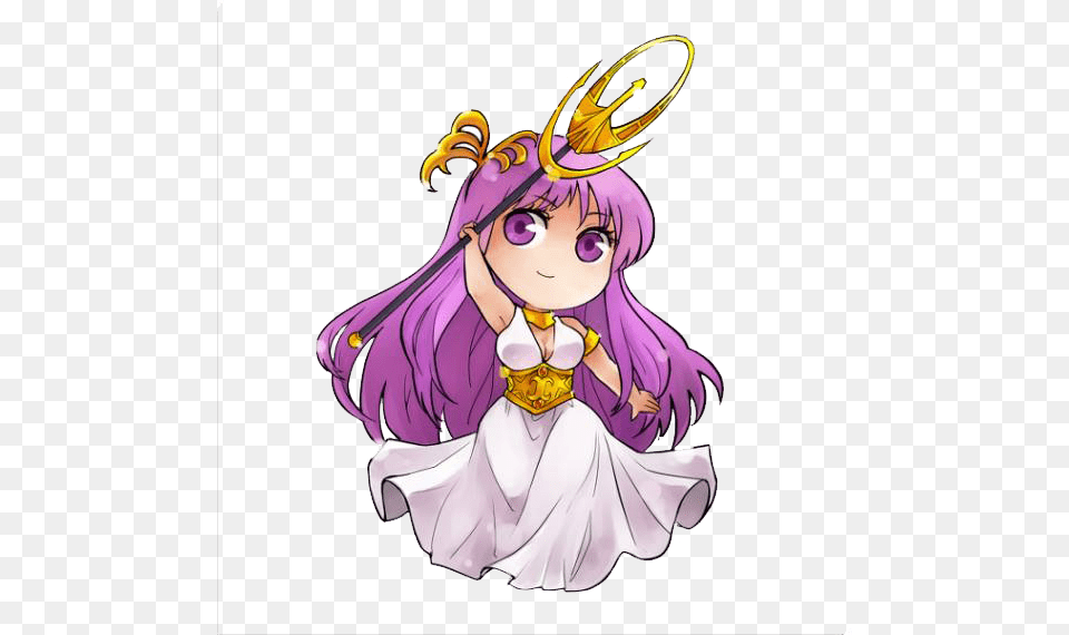 Athena Chibi Download Chibi Kawaii Athena, Book, Comics, Publication, Purple Free Png