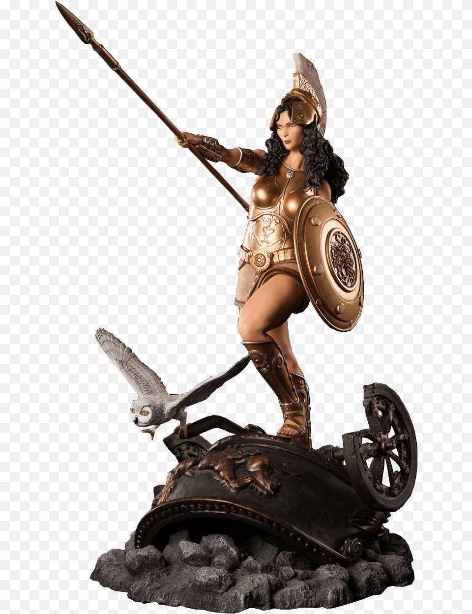Athena Golden Armor Mythological Ares Statue Ares Statue Transparent, Adult, Person, Woman, Female Free Png Download
