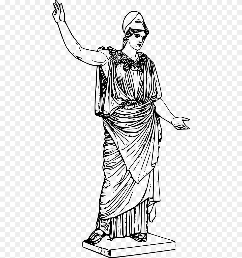 Athena Greek Goddess Of Wisdom Transparent Greek Statue Clipart, Gray Free Png