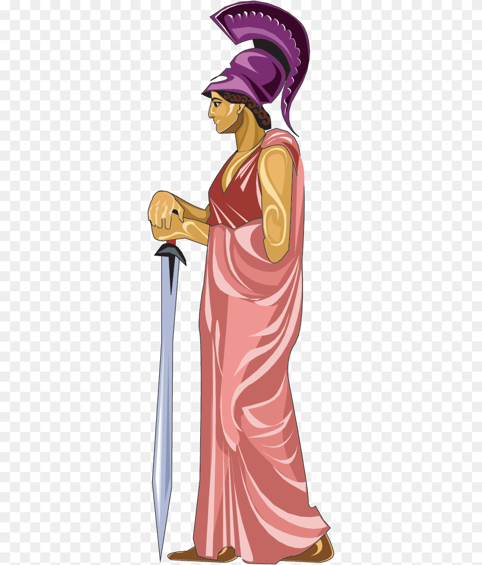Athena Mythology Decorative Sticker Illustration, Adult, Person, Formal Wear, Female Png