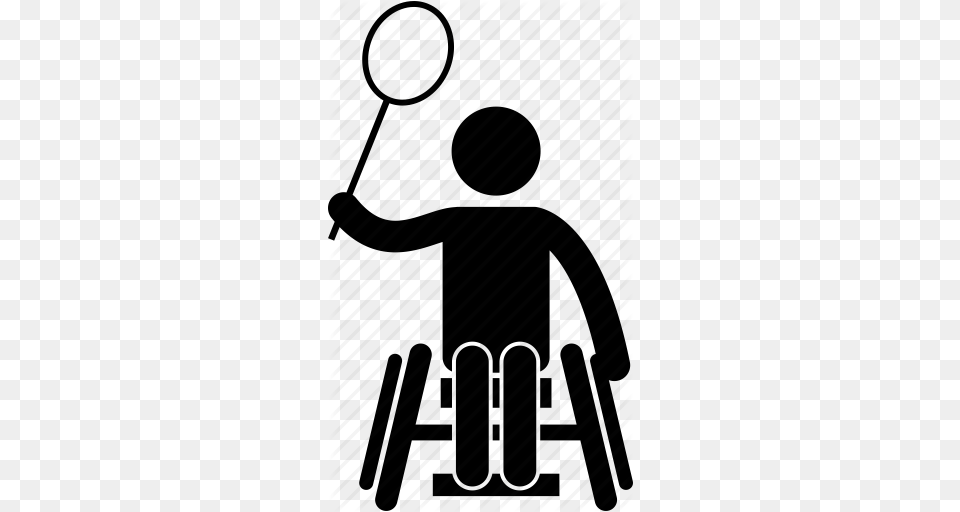 Athlete Badminton Disabled Handicapped Paralympics Sport, Silhouette, Person Free Png