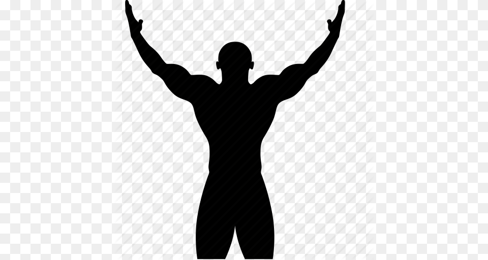 Athlete Body Bodybuilder Bodybuilding Dumbbell Exercise, Silhouette Png Image