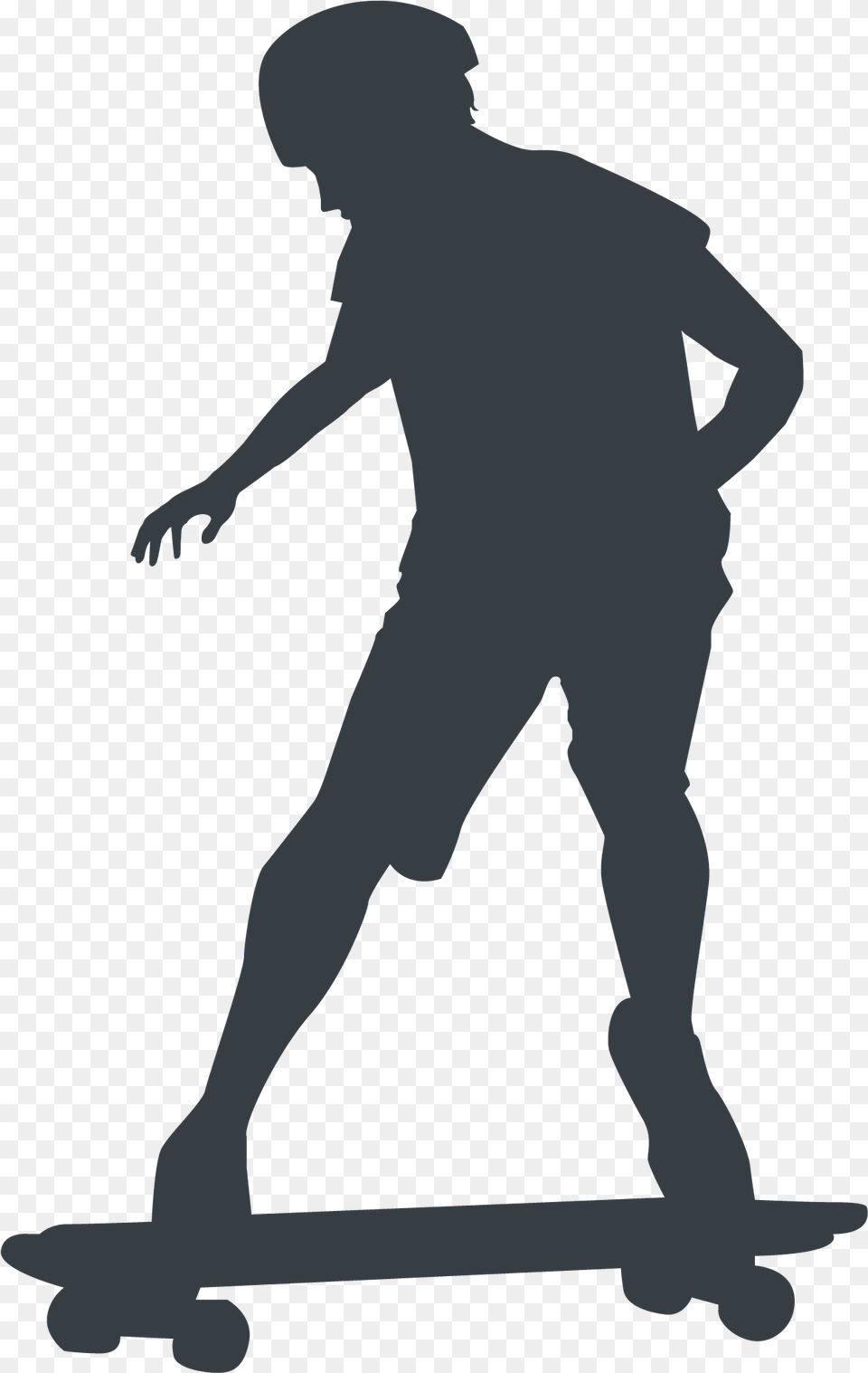 Athlete Silhouette Longboarding, Person, Skateboard Png