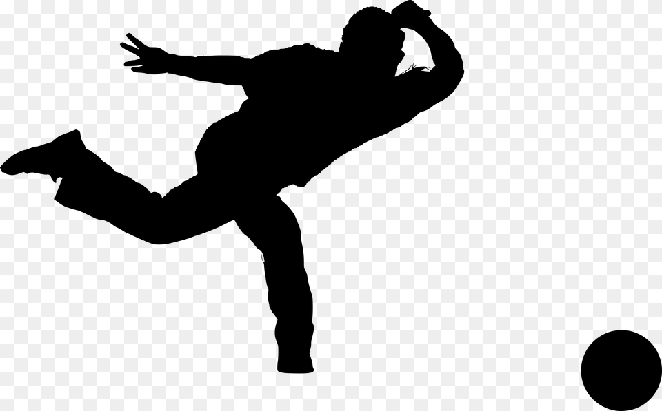 Athletic Dance Move Bowling Silhouette, Gray Png