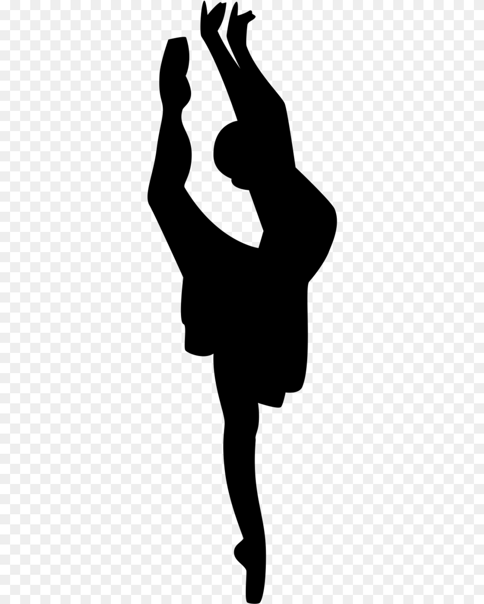 Athletic Dance Silhouette Of Ballet Dancer, Gray Free Png Download