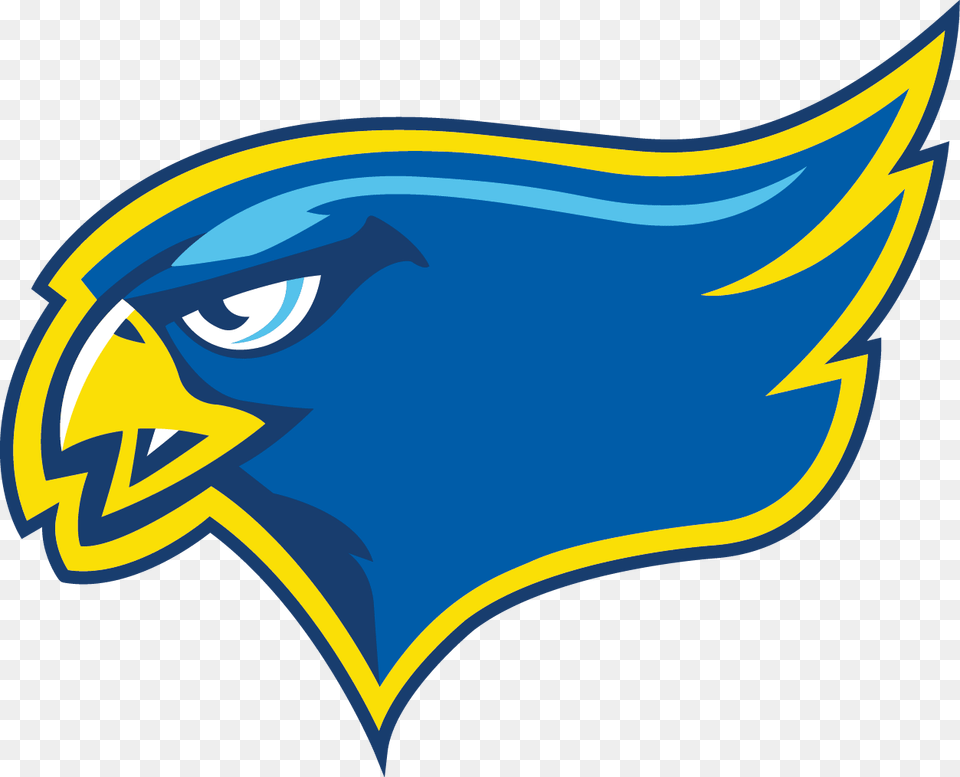 Athletic Mascot The Falcon Blue And Gold Falcon, Logo, Symbol, Animal, Fish Png Image