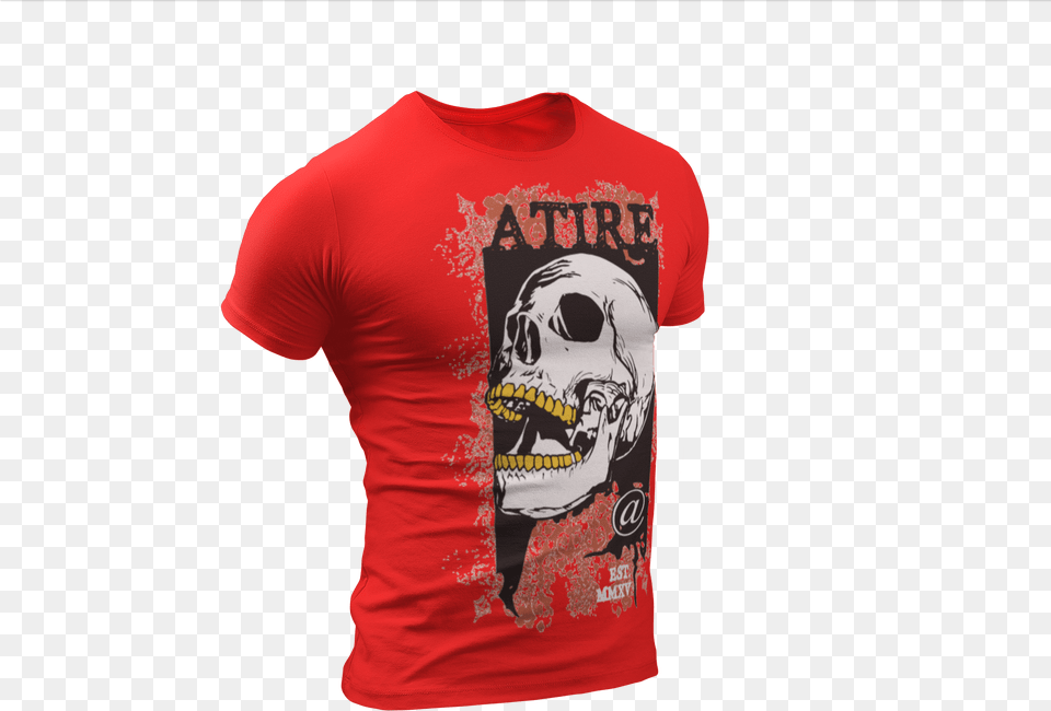 Atire Atrocious Gold N Grillz Skullz T Skull, Clothing, Shirt, T-shirt, Person Free Png