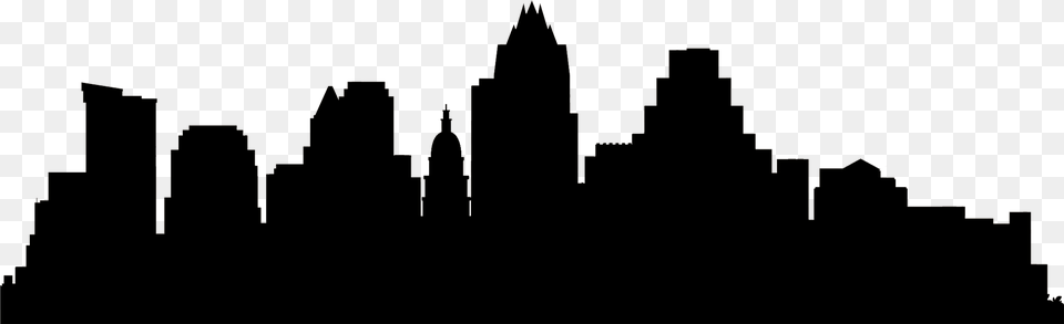 Atlanta Black And White Huge Austin Texas Skyline Silhouette, City Png