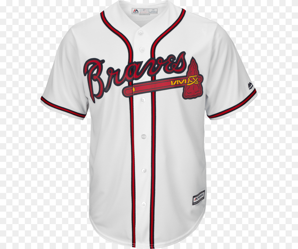 Atlanta Braves Logo White Atlanta Braves Jersey, Clothing, People, Person, Shirt Free Png Download