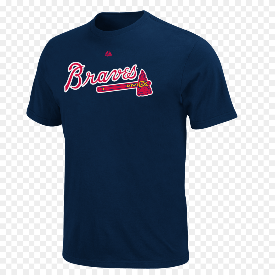 Atlanta Braves Majestic Navy Mens Wordmark T Shirt, Clothing, T-shirt Free Transparent Png