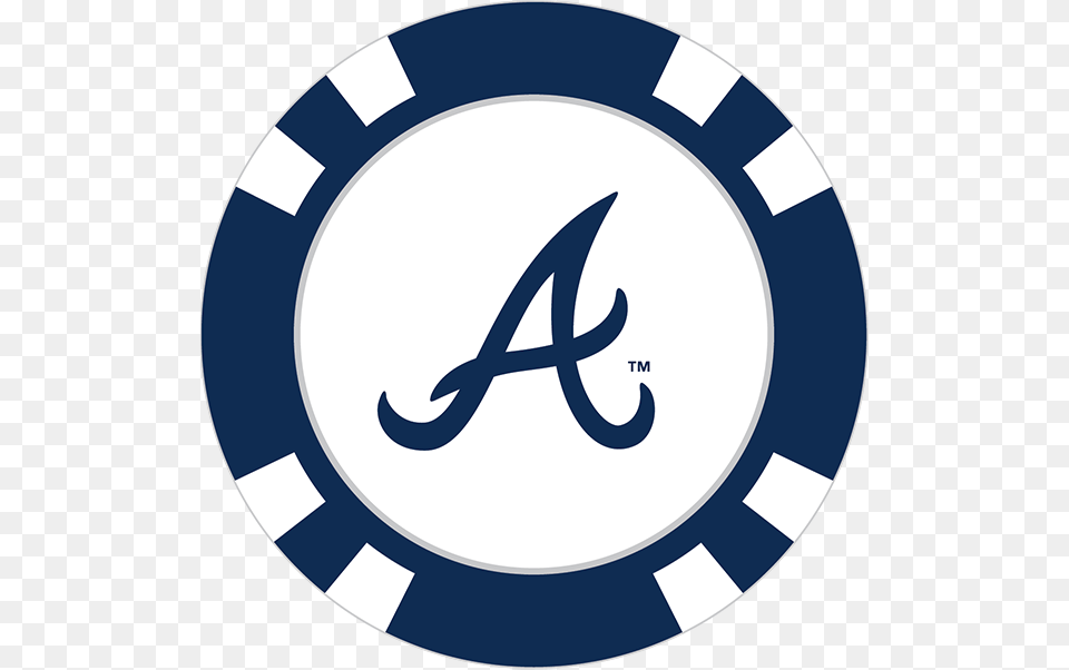 Atlanta Braves Poker Chip Ball Marker, Logo, Emblem, Symbol, Disk Png