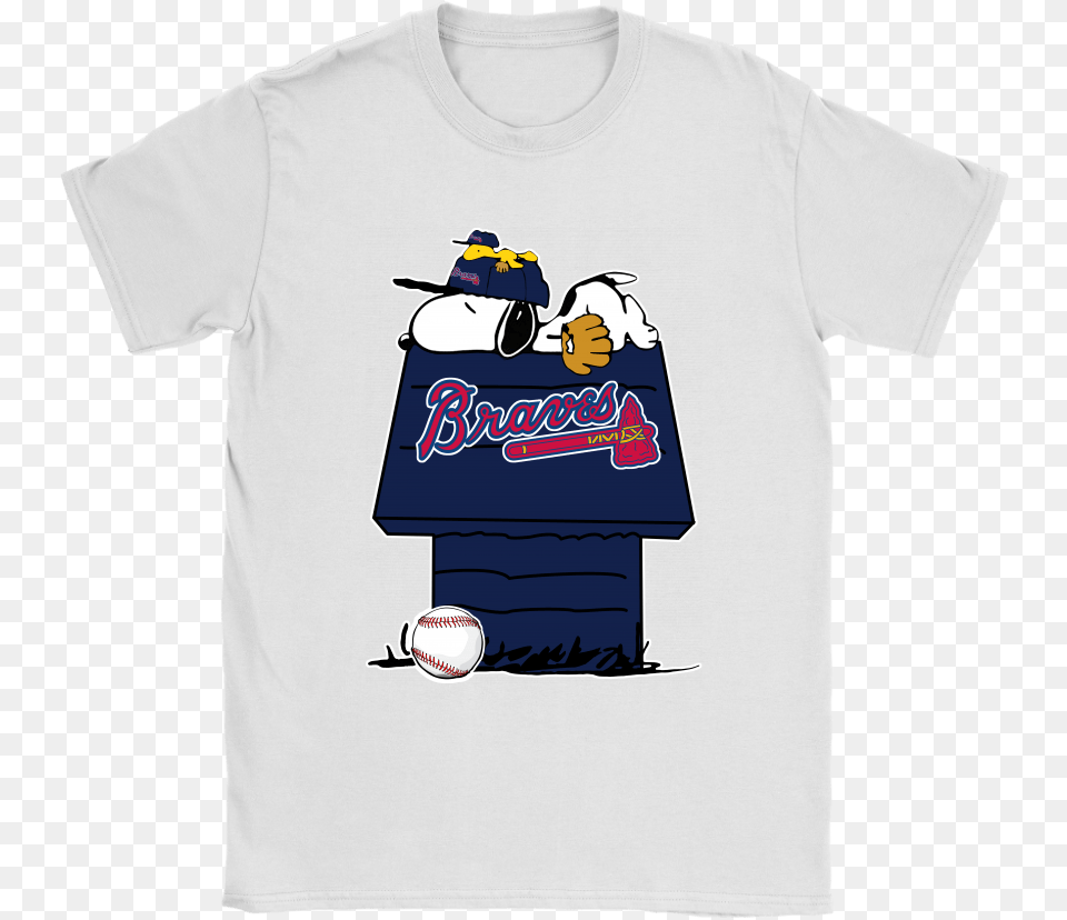 Atlanta Braves Snoopy And Woodstock Resting Together Cartoon, Clothing, T-shirt, Shirt, Ball Png