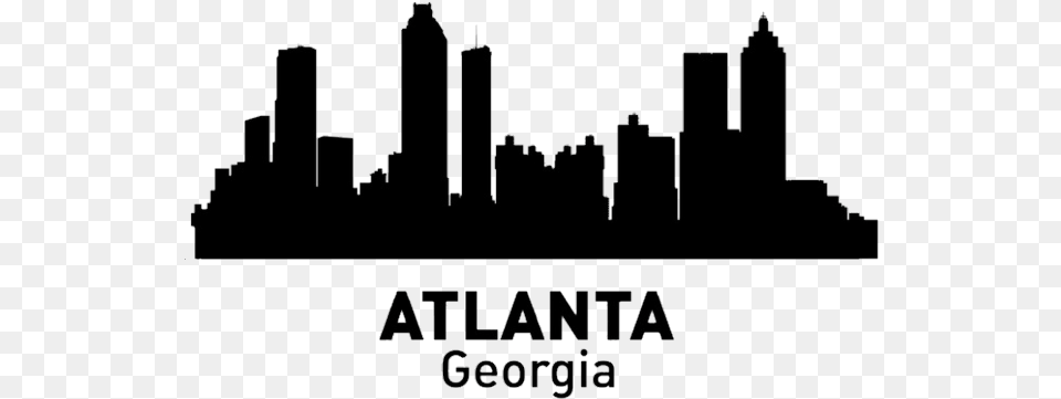 Atlanta City Citysilouette Atl Atlantasiloette Atlanta Skyline Silhouette, Architecture, Building, Factory Free Png Download