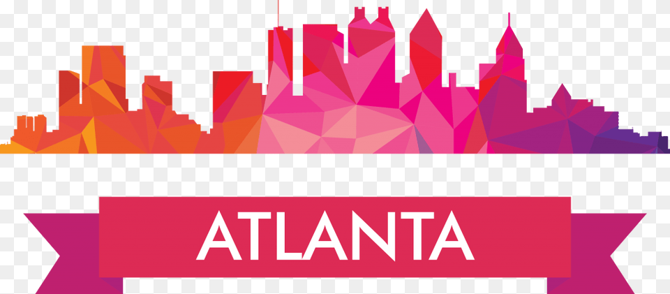 Atlanta City Skyline, Art, Graphics, Purple Free Transparent Png