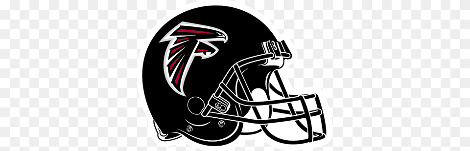 Atlanta Falcons Black Helmet Sticker, American Football, Football, Person, Playing American Football Free Png