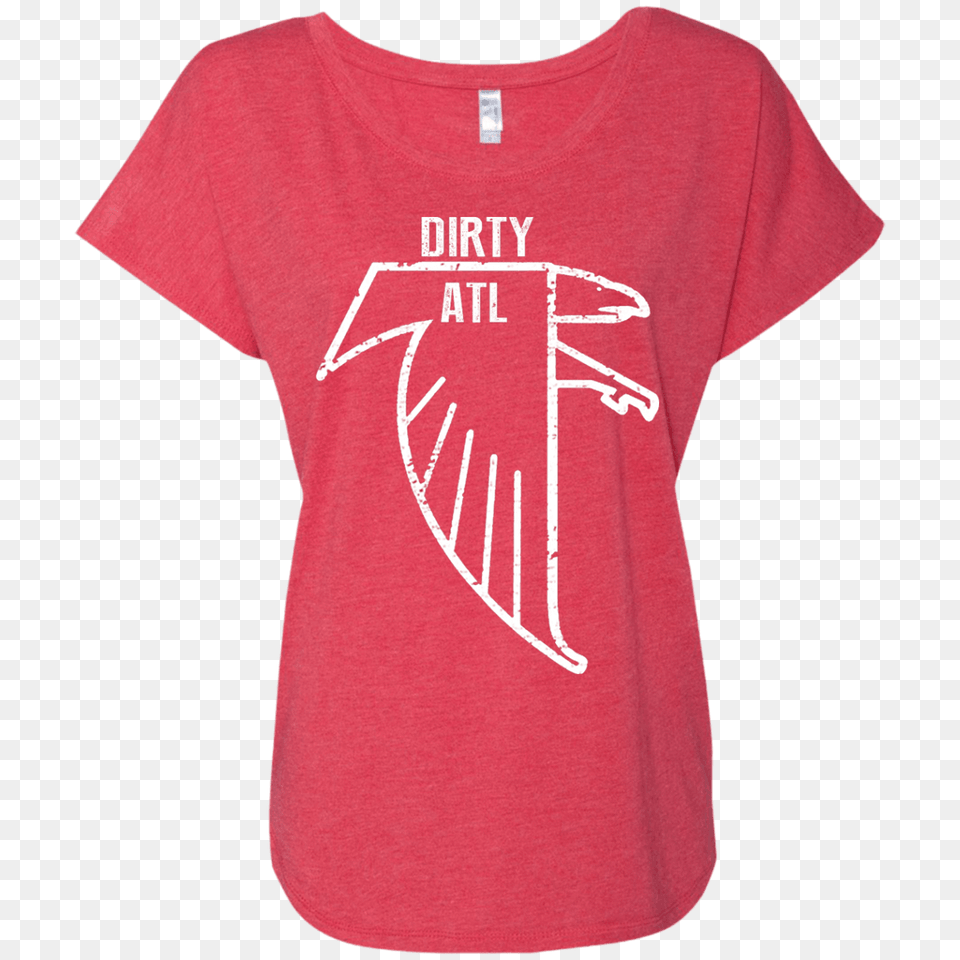 Atlanta Falcons Inspired Ladies Triblend Dolman Sleeve, Clothing, T-shirt, Shirt Png