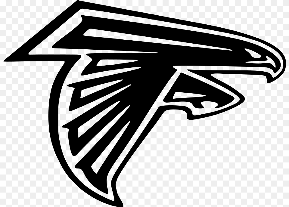 Atlanta Falcons Logo Stencil File Size Atlanta Falcons Decal, Gray Free Png