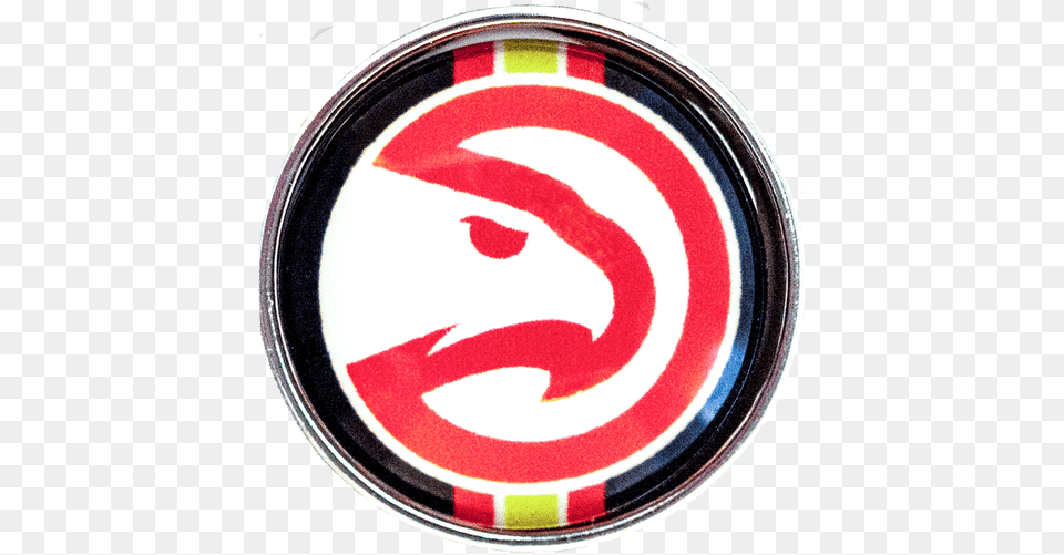 Atlanta Hawks Nba Basketball Logo Snap Charm Tropicaltrinkets Atlanta Hawks Logo History, Emblem, Symbol, Alloy Wheel, Vehicle Png Image