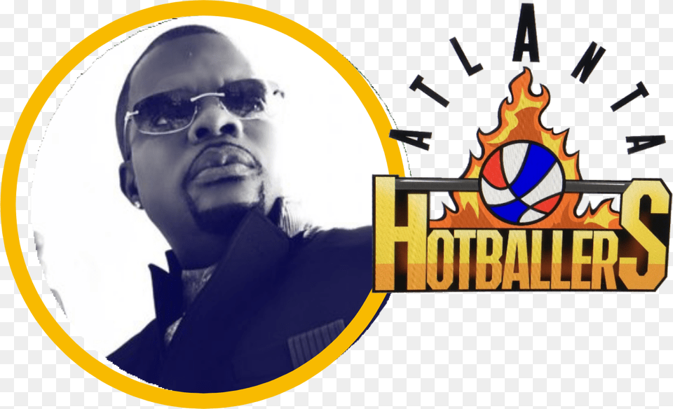 Atlanta Hotballers Team Ambassador Ricky Bell Graphic Design, Accessories, Sunglasses, Male, Person Png Image