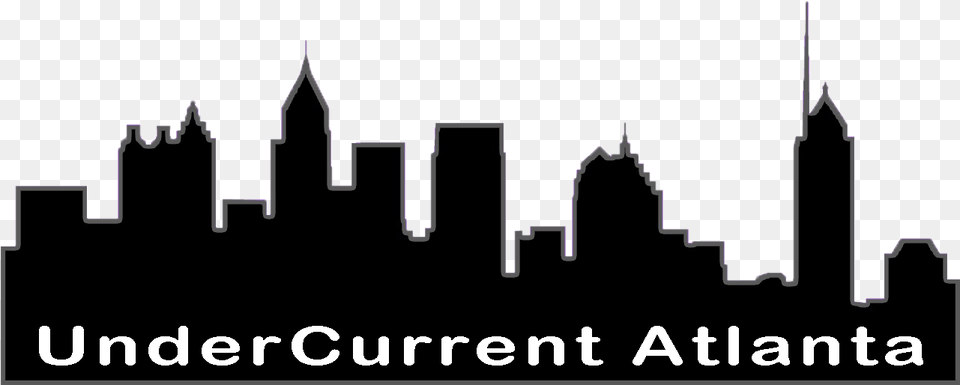 Atlanta Skyline Silhouette Banner, Text Png