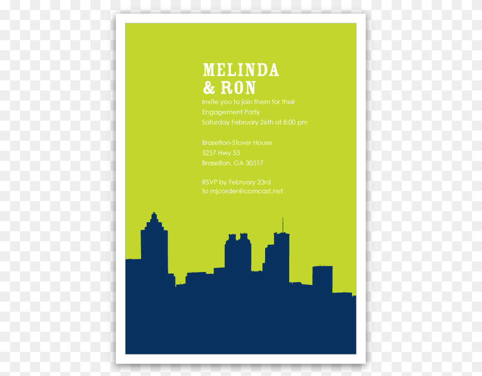 Atlanta Skyline Silhouette Party Invitations Ian Lola Design, Advertisement, Poster Free Png Download
