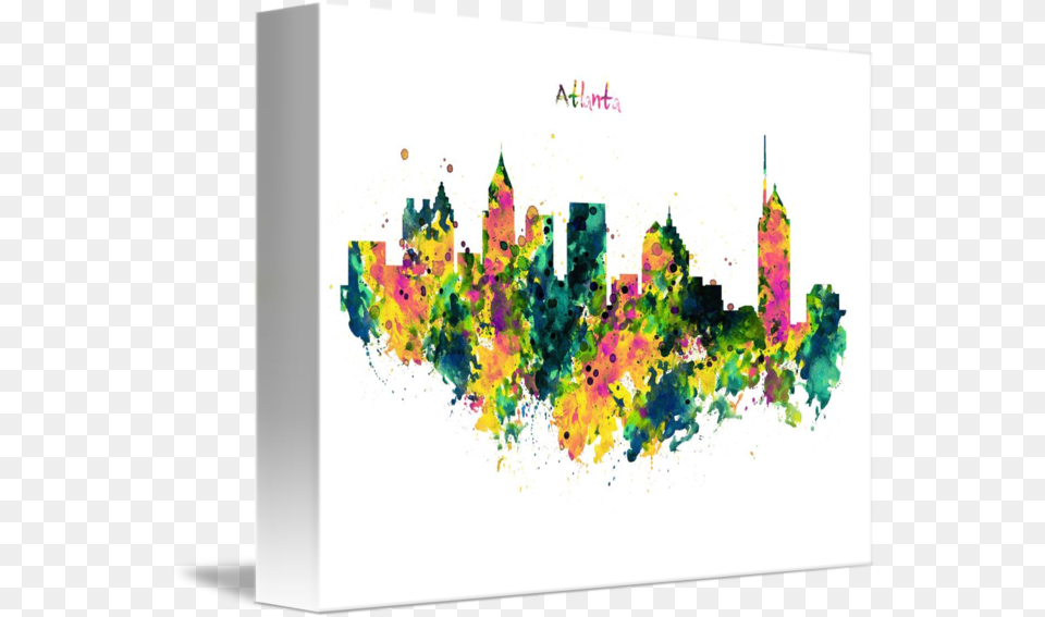 Atlanta Watercolor Skyline By Marian Voicu Art Floral Design, Graphics, Modern Art, Painting, Canvas Free Png