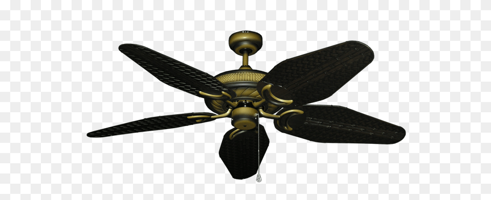 Atlantis Ceiling Fan In Tigers Eye With Outdoor Weave Oil, Appliance, Ceiling Fan, Device, Electrical Device Free Transparent Png