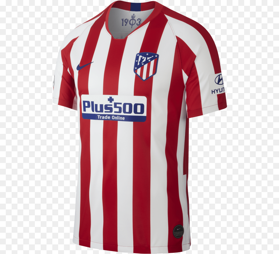 Atletico Madrid 1920 Home Jerseytitle Atletico Atletico Madrid Jersey 2019, Clothing, Shirt, T-shirt Png Image