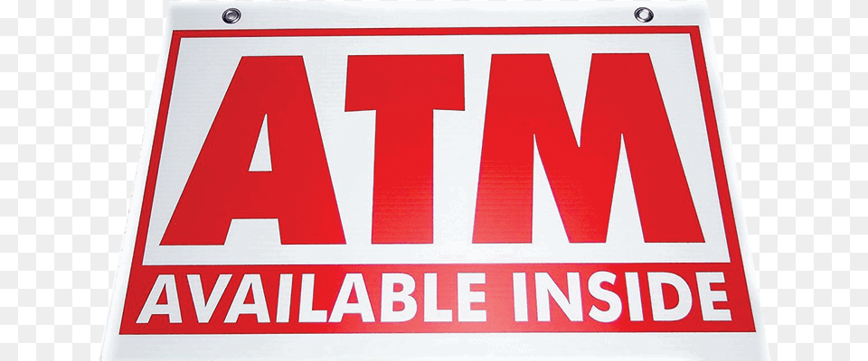 Atm Coroplast Sign Atm Sign, Symbol, Text Free Png
