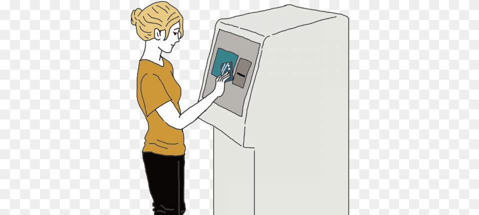 Atm Machine Money, Adult, Female, Kiosk, Person Png Image