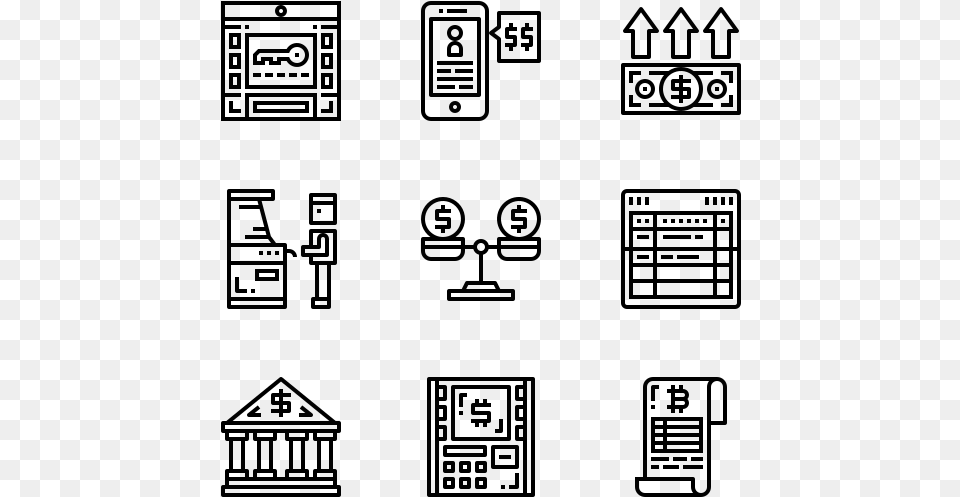 Atm Planning Icons, Gray Png Image