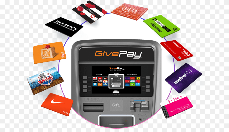 Atm With Digital Gift Cards And Wireless Carriers Hyosung Halo Ii, Machine, Text, Credit Card Free Png Download