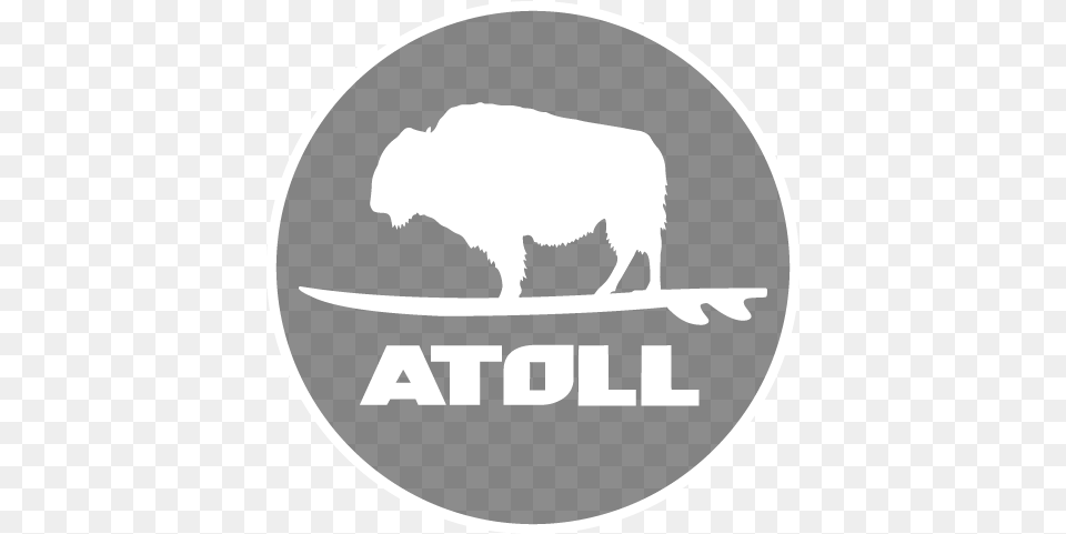 Atoll Palm Tree Badge Black And Red U2014 Atoll Boards Atoll Boards Logo, Animal, Buffalo, Mammal, Wildlife Free Transparent Png