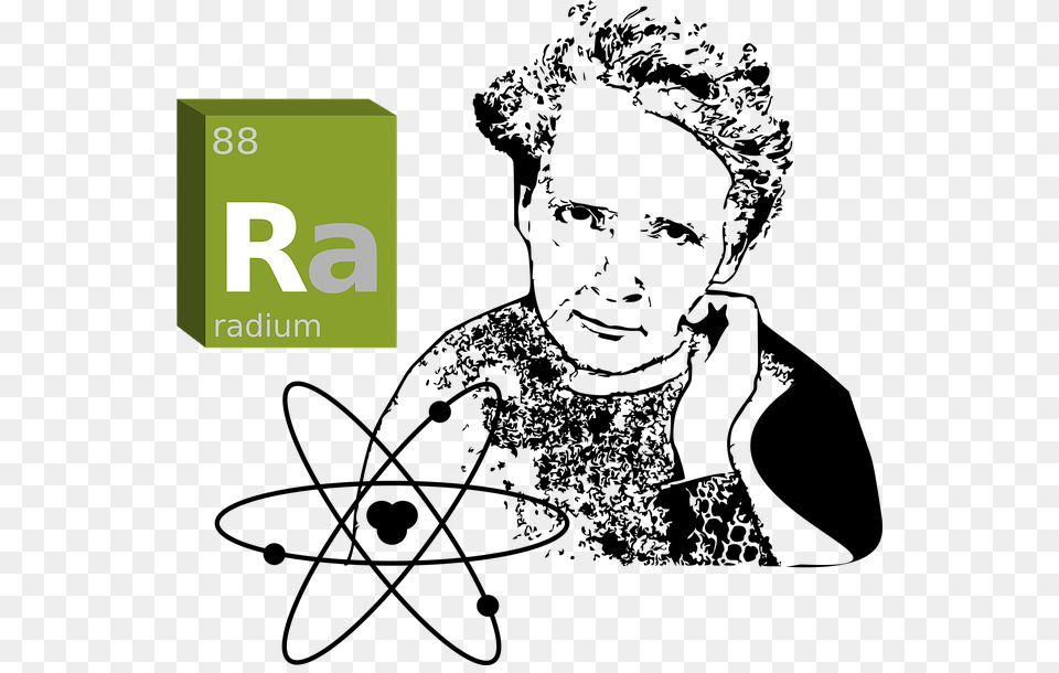 Atom 640 Maria Curie Sklodowska Radium, Text, Green, Number, Symbol Free Png Download