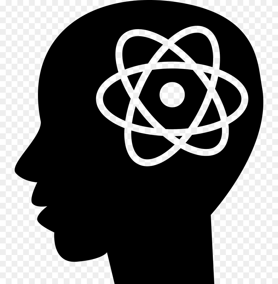 Atom Symbol In Man Head Flutter And React Native, Stencil, Ammunition, Grenade, Weapon Free Transparent Png