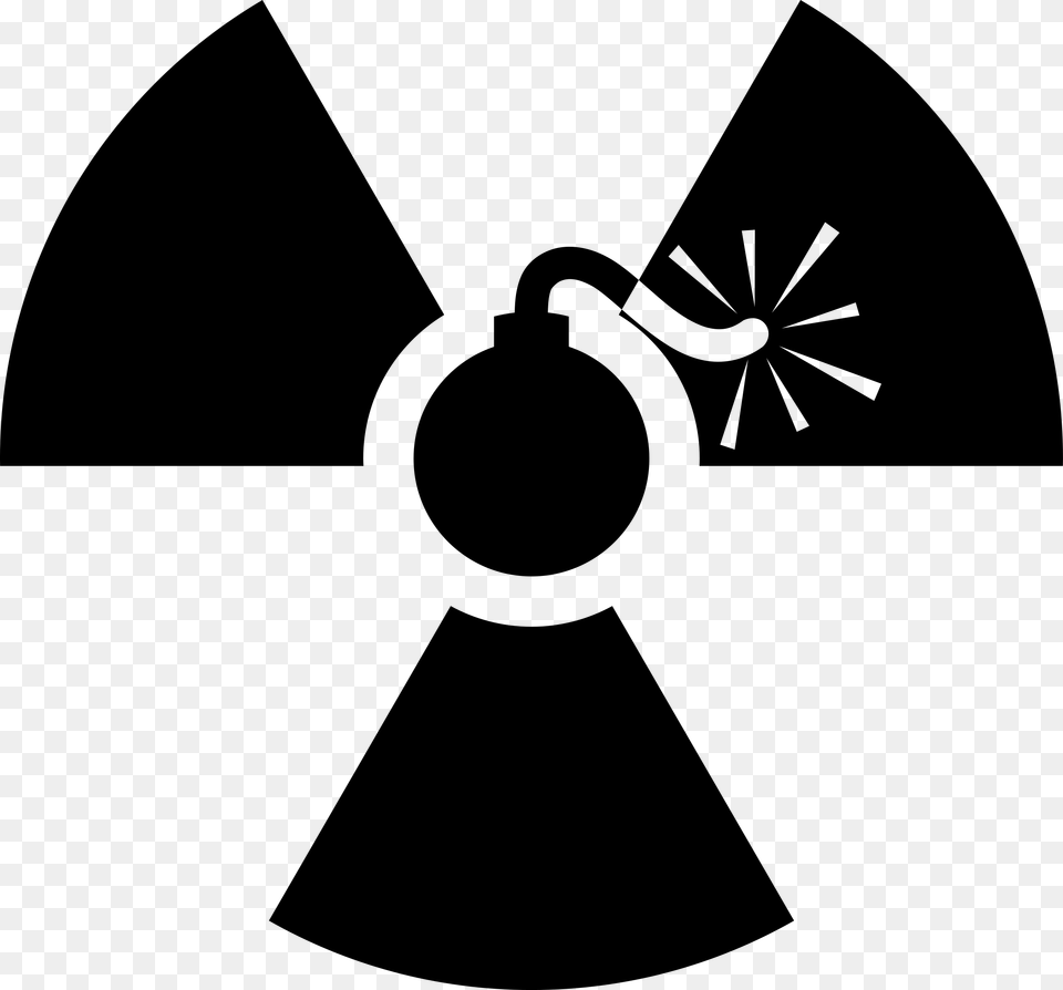 Atomic Blast Clipart Radiation Symbol Black And White, Gray Png