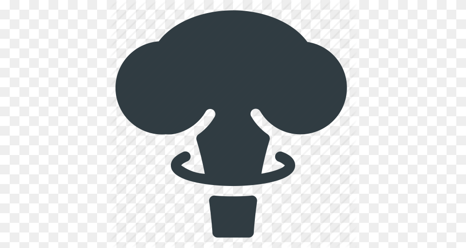 Atomic Bomb Cloud Mushroom Science Icon, Silhouette Png Image