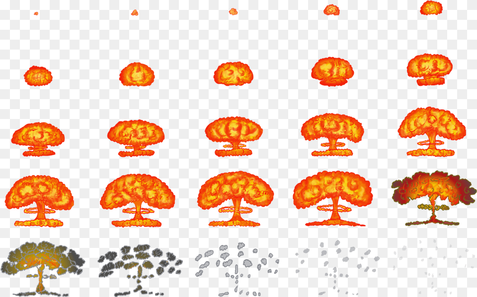 Atomic Bomb D Sprites Nuclear Explosion Sprite Sheet, Fungus, Plant Free Png Download