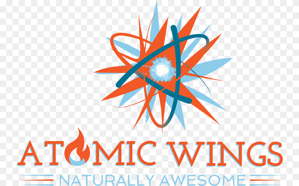 Atomic Wings Naturally Awesome Logo Atomic Wings Brooklyn Voted Best Buffalo Chicken, Advertisement, Poster, Art, Graphics Png Image