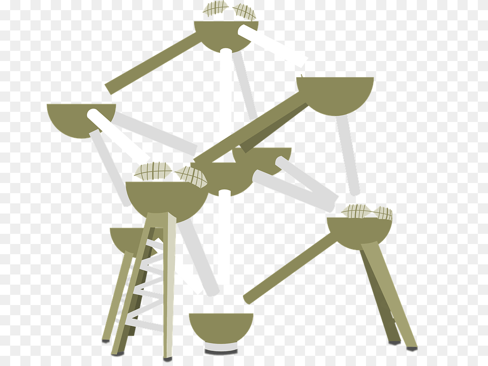 Atomium Vintage Illustration, Cross, Symbol, Amusement Park, Ferris Wheel Free Transparent Png